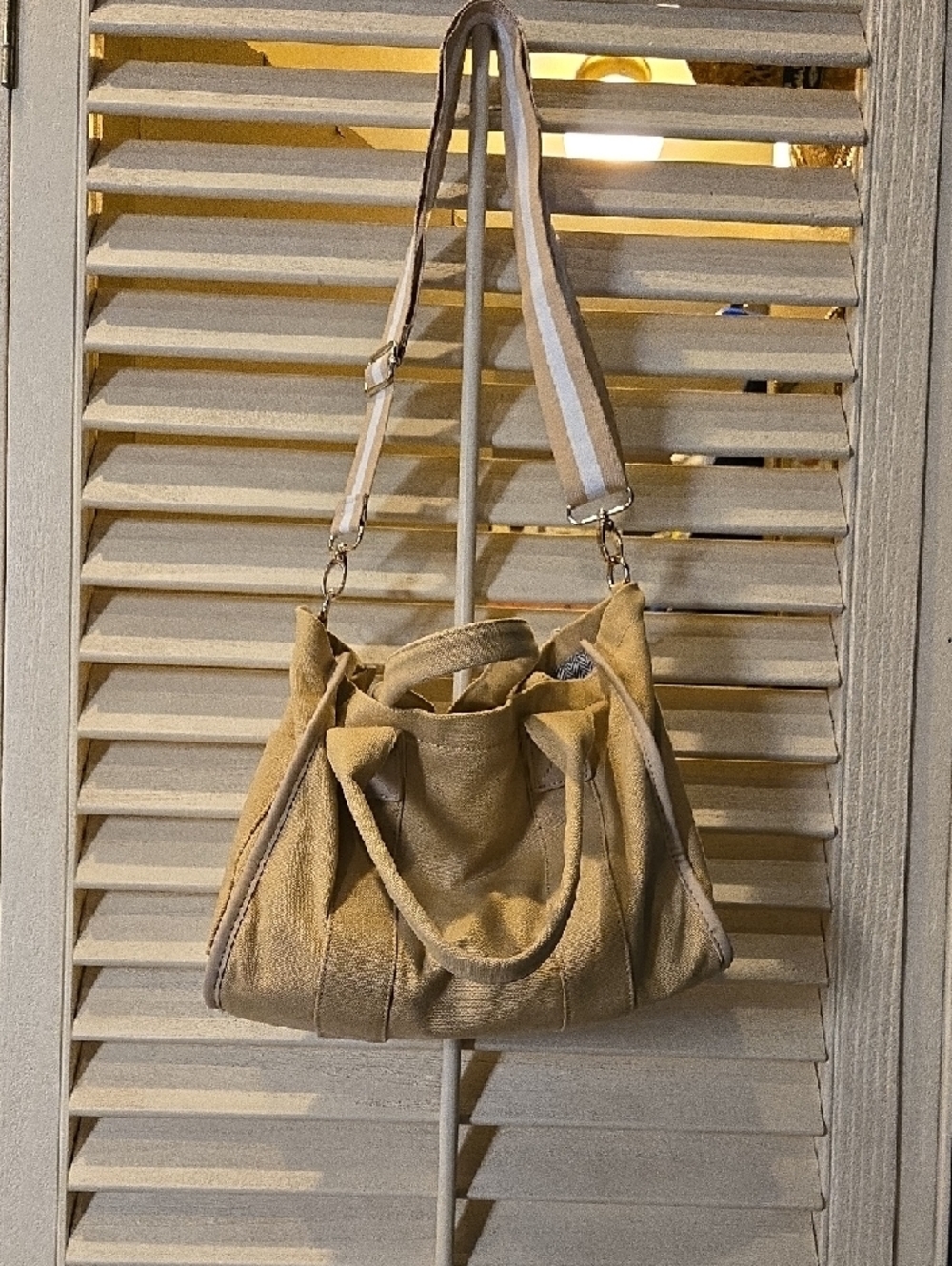 Mustard Yellow Canvas Tote Bag with Removable Strap - Picture 2 of 9